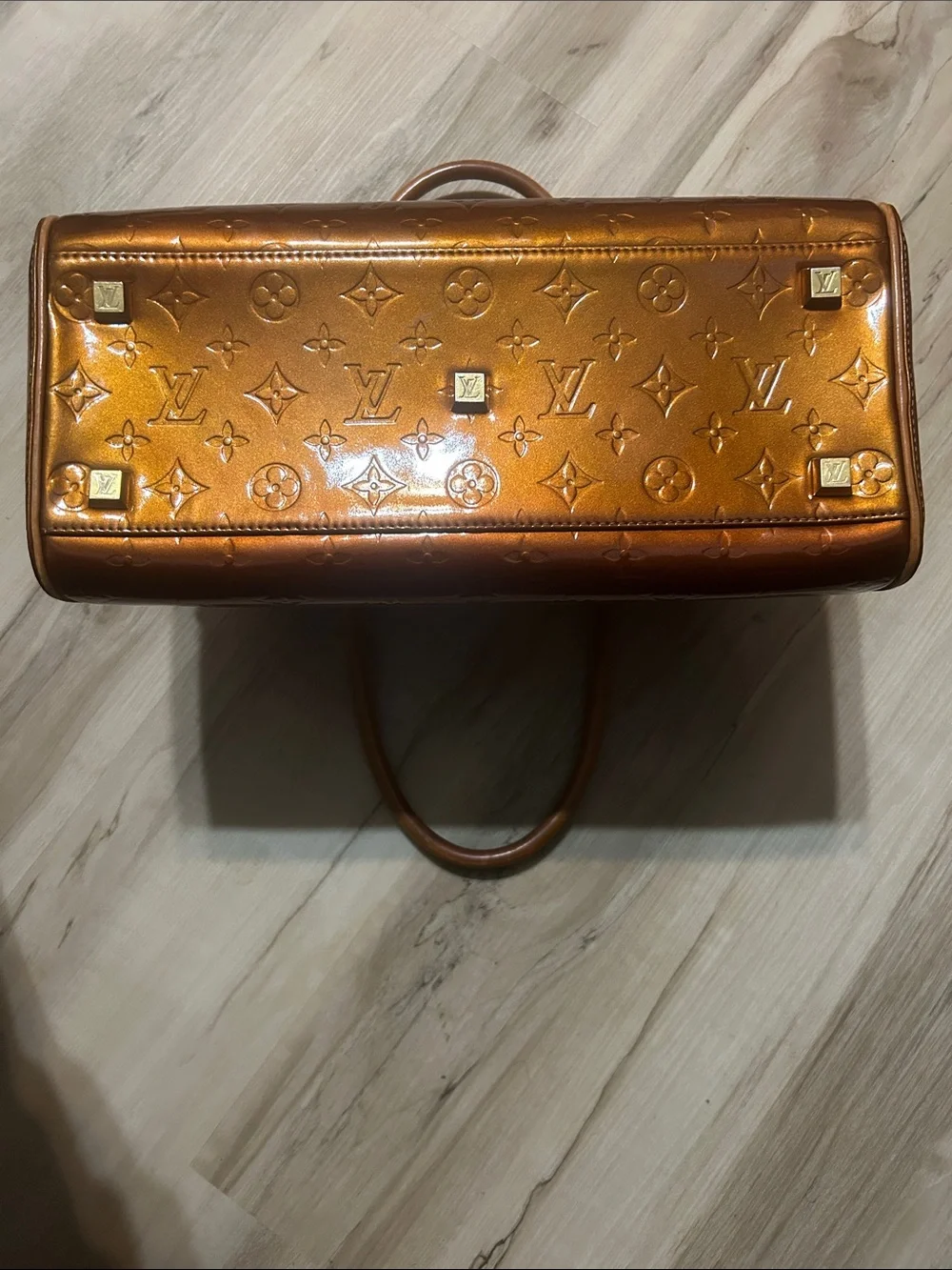 Louis Vuitton Vernis Metallic Copper Satchel